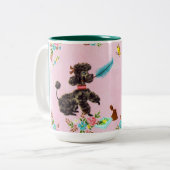 ヴィンテージのプードルのコーヒー・マグ ツートーンマグカップ (正面左)