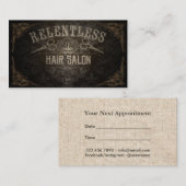 ヴィンテージのヘアーサロンのカスタムなロゴのアポイントメント 予約カード (正面/裏面)