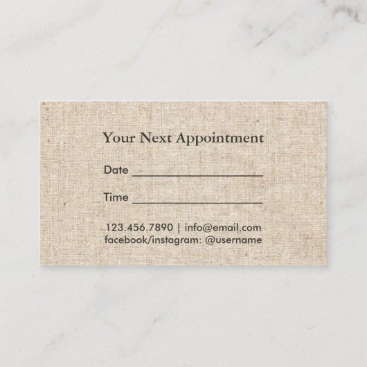 ヴィンテージのヘアーサロンのカスタムなロゴのアポイントメント 予約カード (裏面)