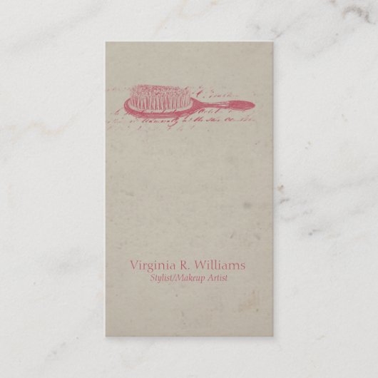 ヴィンテージのヘア・ブラシのスタイリスト 名刺 (正面)