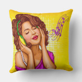 ヴィンテージのヘッドホーンの装飾用クッション クッション (裏面)