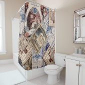 ヴィンテージのヘブライ楽譜 シャワーカーテン (インサイチュ)