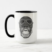 ヴィンテージのヘルメットのチンパンジー マグカップ (左)