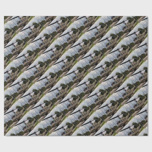 ヴィンテージのベトナム時代のuh1 Hueyの軍隊のチョッパー ラッピングペーパー (フラット)