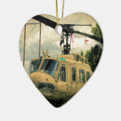 ヴィンテージのベトナム時代のuh1 Hueyの軍隊のヘリコプター セラミックオーナメント (左)
