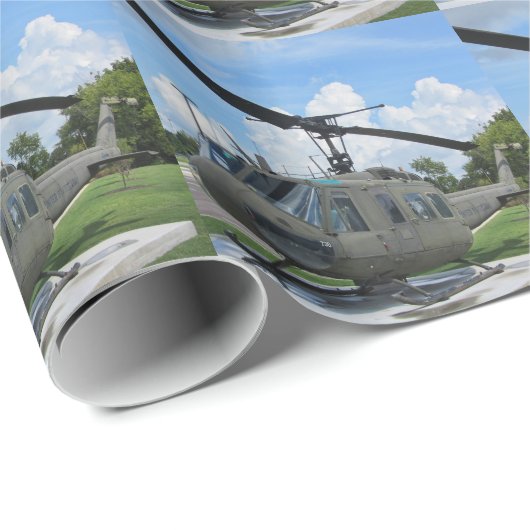 ヴィンテージのベトナムuh1 Hueyの軍隊のヘリコプター ラッピングペーパー (ロールコーナー)