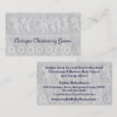 ヴィンテージのベビーのガウンの刺繍された生地 名刺 (正面/裏面)