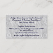 ヴィンテージのベビーのガウンの刺繍された生地 名刺 (裏面)