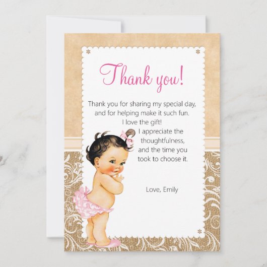 ヴィンテージのベビーのサンキューカード サンキューカード (正面)