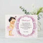 ヴィンテージのベビーのダマスク織のサンキューカード サンキューカード (スタンド正面)