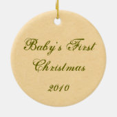 ヴィンテージのベビーの初めてのクリスマスのオーナメント セラミックオーナメント (裏面)