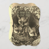 ヴィンテージのベビーの孤の森林ベビーシャワーの招待 招待状 (正面/裏面)