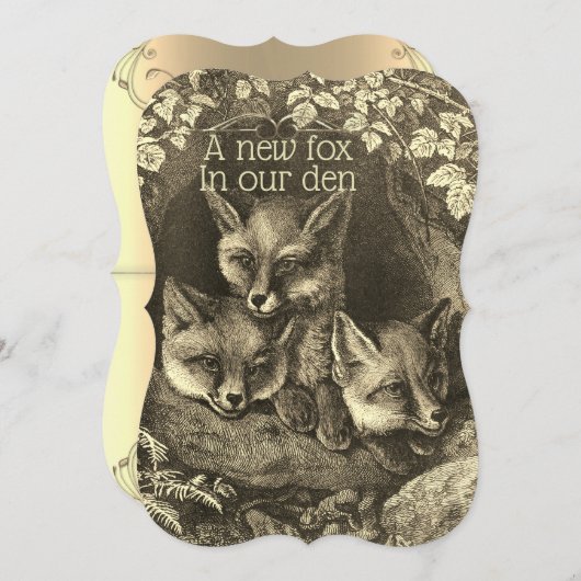 ヴィンテージのベビーの孤の森林ベビーシャワーの招待 招待状 (正面/裏面)