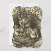 ヴィンテージのベビーの孤の森林ベビーシャワーの招待 招待状 (正面)