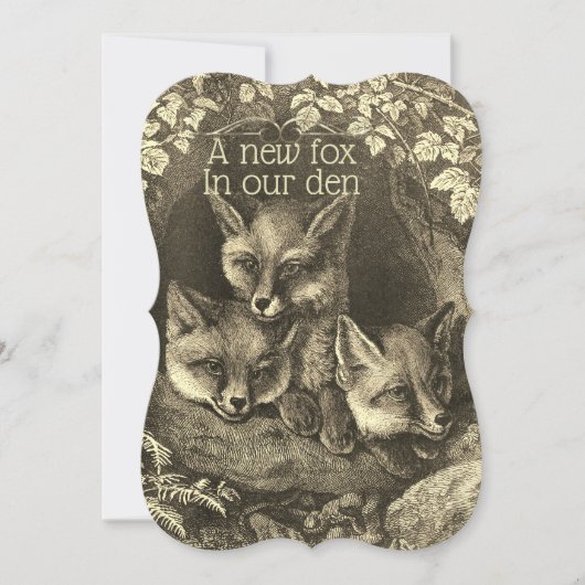 ヴィンテージのベビーの孤の森林ベビーシャワーの招待 招待状 (正面)