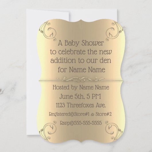 ヴィンテージのベビーの孤の森林ベビーシャワーの招待 招待状 (裏面)