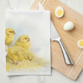 ヴィンテージのベビーの鶏 キッチンタオル (四つ折り)