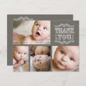 ヴィンテージのベビーは写真カード感謝していしています + 封筒 サンキューカード (正面/裏面)