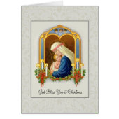 ヴィンテージのベビーイエス・キリストによって賛美される聖母マリア (正面)