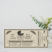 ヴィンテージのベビーシャワーのチケットの招待状III 招待状 (スタンド正面)