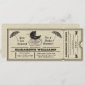 ヴィンテージのベビーシャワーのチケットの招待状III 招待状 (正面/裏面)