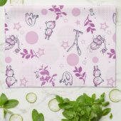 ヴィンテージのベビー動物を表示するパターン キッチンタオル (折り畳み)