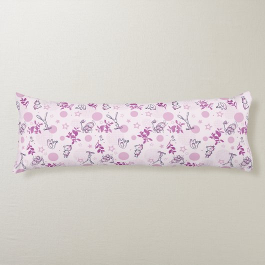 ヴィンテージのベビー動物を表示するパターン ボディピロー (正面)