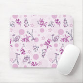 ヴィンテージのベビー動物を表示するパターン マウスパッド (マウス)