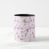 ヴィンテージのベビー動物を表示するパターン マグカップ (中央)