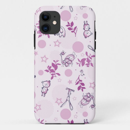 ヴィンテージのベビー動物を表示するパターン Case-Mate iPhoneケース (裏面)
