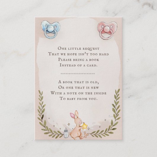 ヴィンテージのベビー水彩画用書籍、おしゃれテーマ エンクロージャーカード (正面)