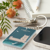 ヴィンテージのベルムのリスボンタワーのポスタースタイル キーホルダー (正面右)