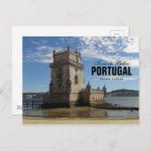 ヴィンテージのベレンタワーのシルエット3% pipe% Torreベレン ポストカード (正面/裏面)