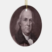 ヴィンテージのベンジャミン・フランクリンのポートレート セラミックオーナメント (右)