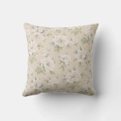 ヴィンテージのベージュ花の枕 クッション (裏面)