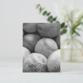 ヴィンテージのベースボール（白黒） ポストカード (スタンド正面)