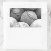 ヴィンテージのベースボール（白黒） 長方形シール (バッグ)