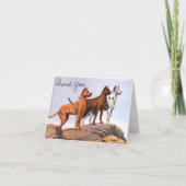 ヴィンテージのペイントされたグレートデーン 感謝の気持ちを伝えるグリーティングカード サンキューカード (正面)