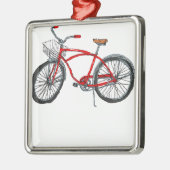 ヴィンテージのペダル力の自転車のスケッチ メタルオーナメント (左)