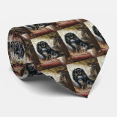 ヴィンテージのペット動物、黒のトイ・スパニエル子犬 ネクタイ (ロール)