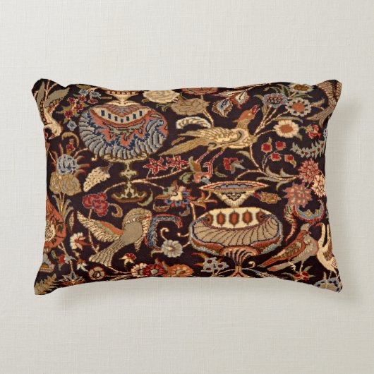 ヴィンテージのペルシャの東洋のトルコのカーペットパターン アクセントクッション (正面)