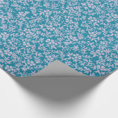 ヴィンテージのペルシャの青いラベンダーの紫色のレトロの花柄 ラッピングペーパー (角)