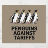 ヴィンテージのペンギンが関税に抗議する面白いデザイン ビールラベル (シングルラベル)