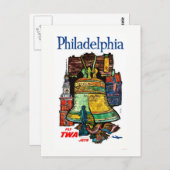 ヴィンテージのペンシルバニアフィラデルヒィア自由の鐘 ポストカード (正面/裏面)