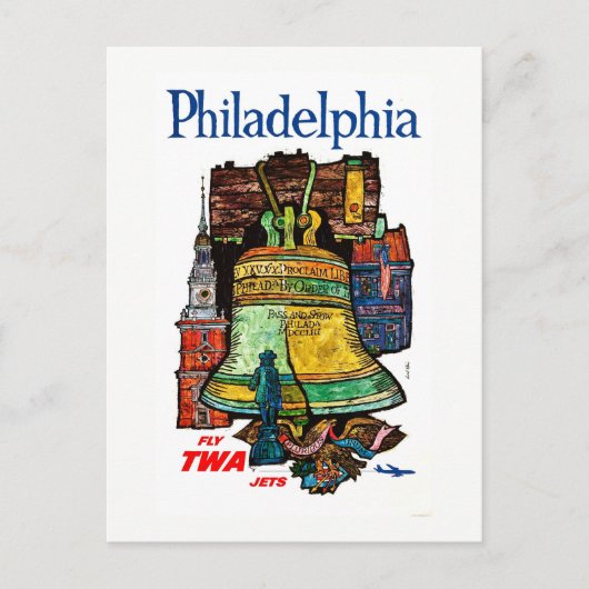 ヴィンテージのペンシルバニアフィラデルヒィア自由の鐘 ポストカード (正面)