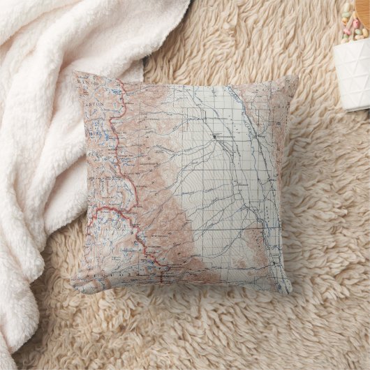 ヴィンテージのホイットニー山カリフォルニアの地形図 クッション (ブランケット)