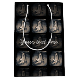 ヴィンテージのホッケーのスケートパターン ミディアムペーパーバッグ