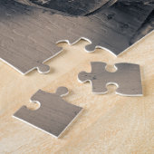 ヴィンテージのホッケーのスケートBW ジグソーパズル (側面)