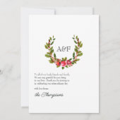 ヴィンテージのホリーデイ＆アイビー　クリスマスウェディングフォト サンキューカード (裏面)