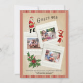 ヴィンテージのホリーデザイン写真コラージュ クリスマスおめでとう シーズンカード (正面)